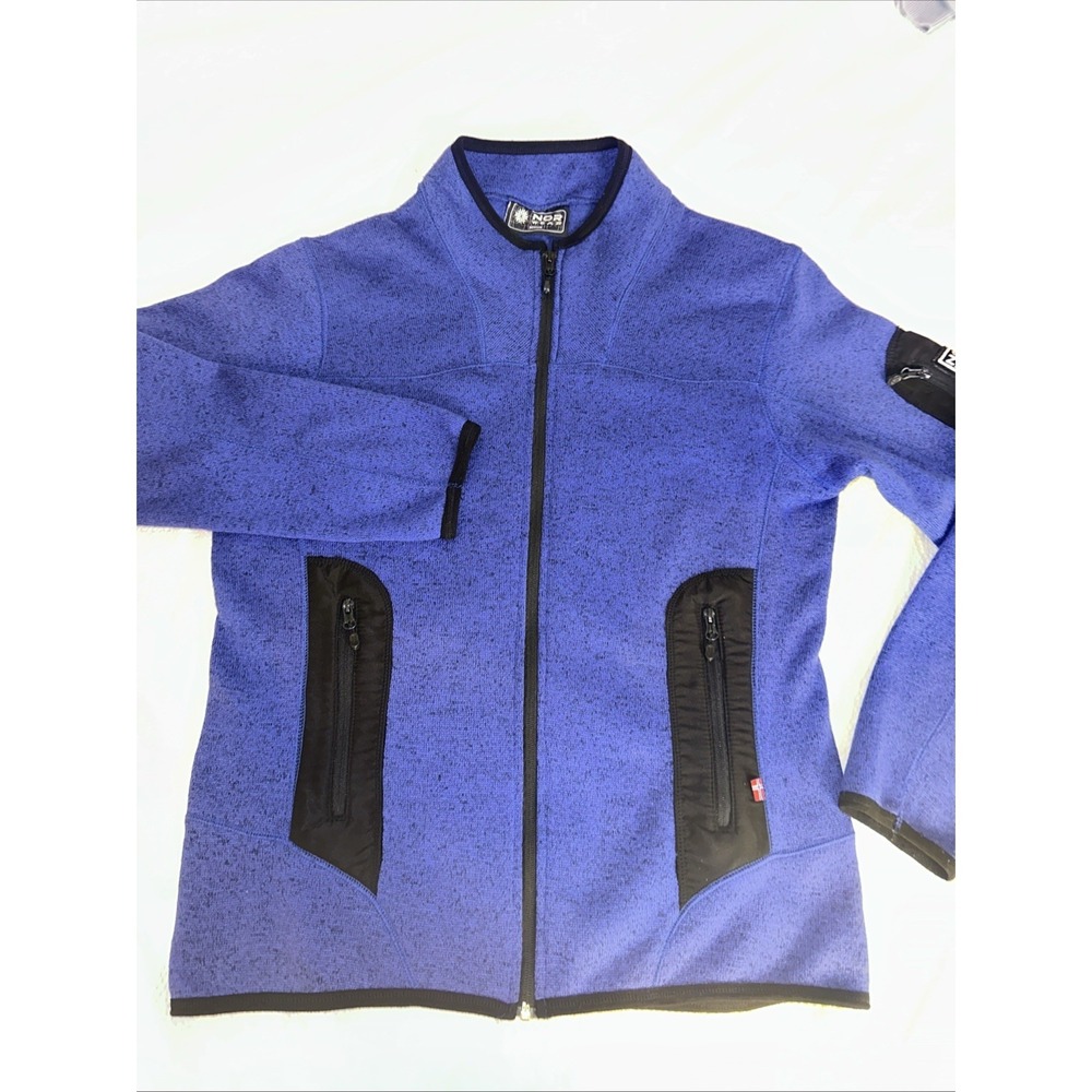 Nor Wear where men's fleece zip up jacket size medium blue